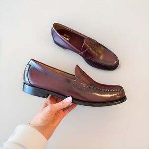 GH Bass Weejuns Classic Logan Leather Penny Loafers Burgundy Mens 9.5 D NWOB